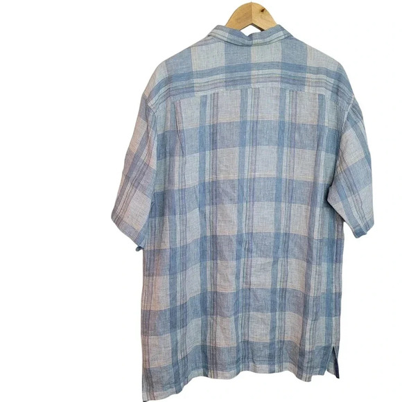 Tommy Bahama Men's Button-Up Shirt Size XL Multicolor Plaid Linen Short Sleeve - Picture 2 of 9